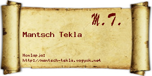 Mantsch Tekla névjegykártya